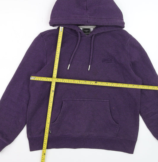 Superdry Women's Purple Pullover Hoodie UK 14 Cotton Blend