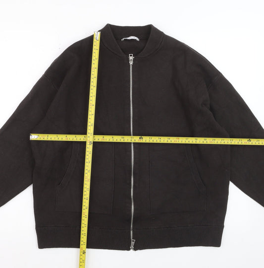 Zara Men's Black Bomber Jacket Size M Viscose Blend Casual