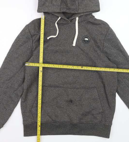 SoulCal & Co Mens Grey Pullover Hoodie L Cotton Blend Casual Sweatshirt