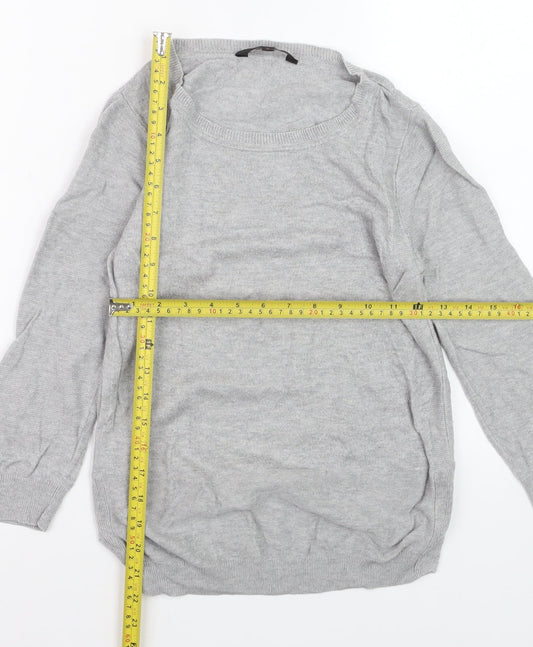 Jasper Conran Women's Grey Size 8 Crew Neck Long Sleeve Jumper