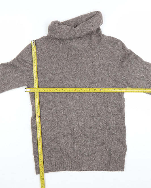 The White Company Women’s Brown Cashmere Roll Neck Jumper Small