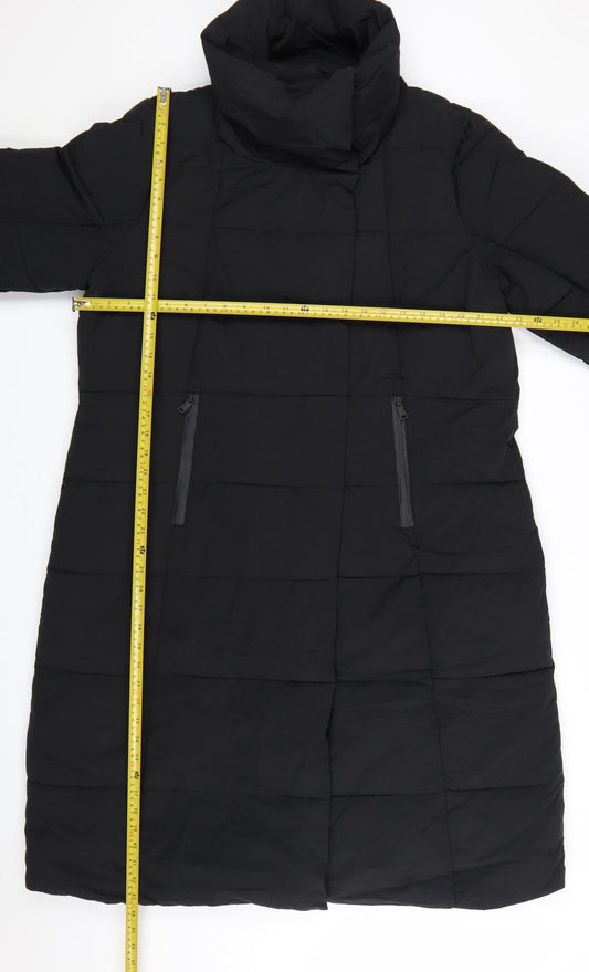 Next Women’s Black Long Puffer Coat Size 20 Winter Zip Jacket