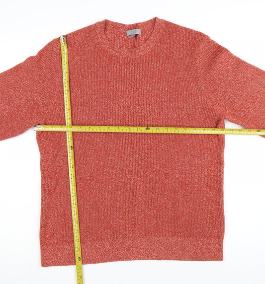 COS Men's Red Cotton Knit Crew Neck Jumper Size L