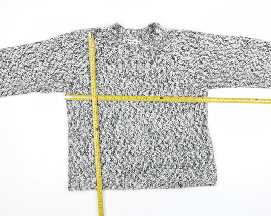 Whistles Women's Grey Chunky-Knit Wool Blend Jumper Size 8