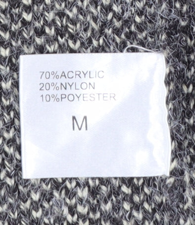Additional view of Anonymous Women Grey Geometric Knit Open Cardigan M
