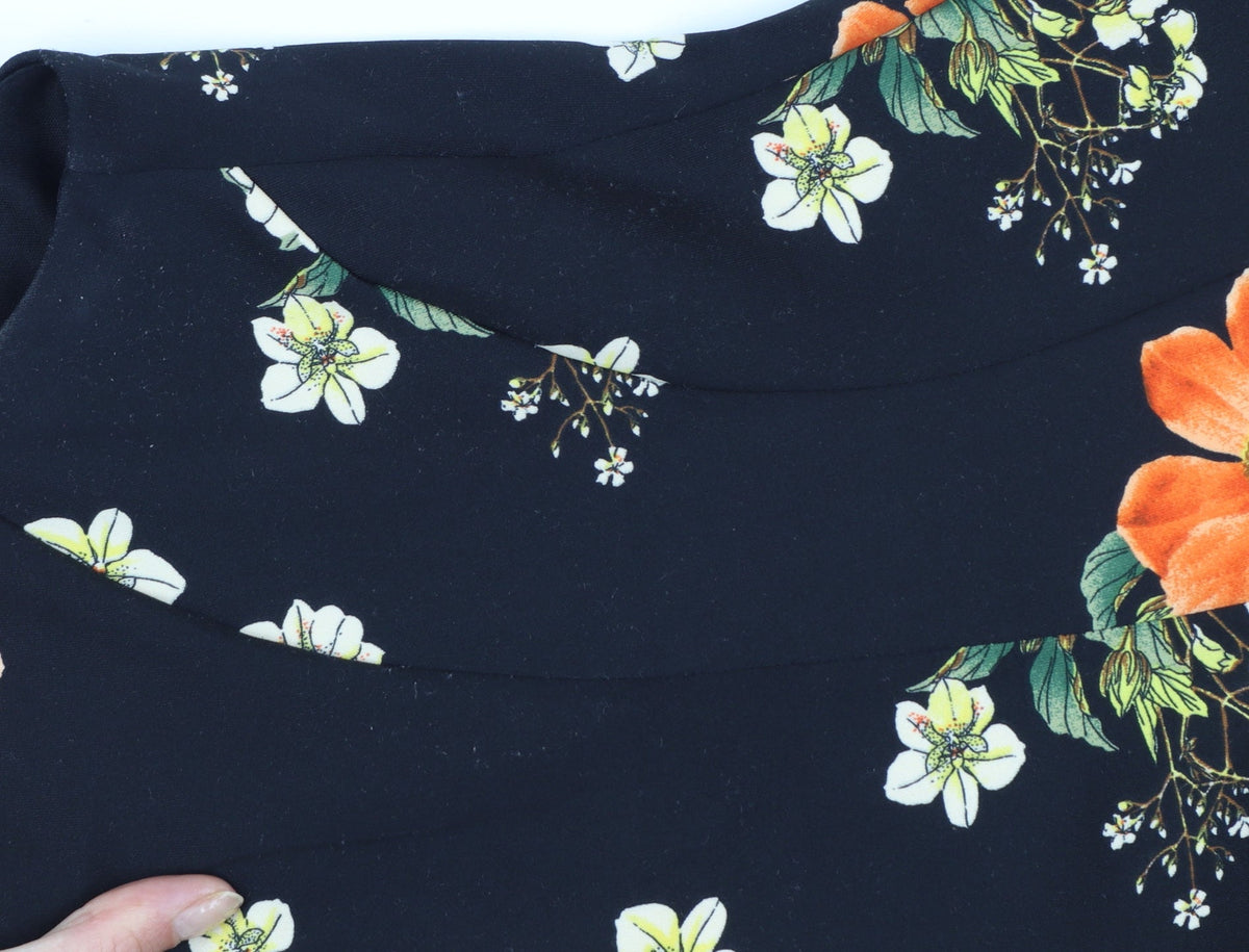 Additional view of Guess Women's Black Floral Fit & Flare Sleeveless Dress M