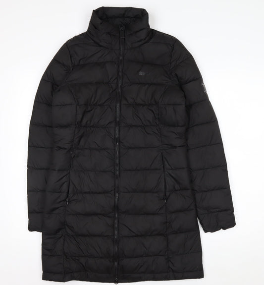 Regatta Womens Black Long Puffer Coat Size 8 Water Resistant