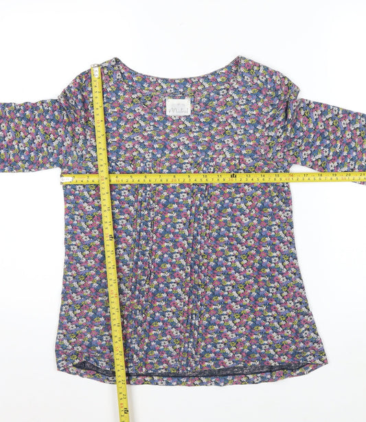 Mistral Women’s Multicoloured Floral Cotton Tunic Blouse Size 8