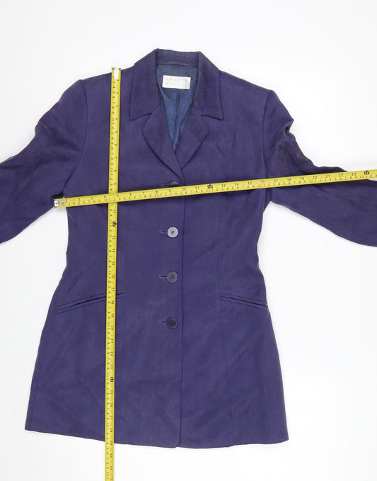 Precis Petite Purple Viscose Tailored Single-Breasted Jacket Size 8
