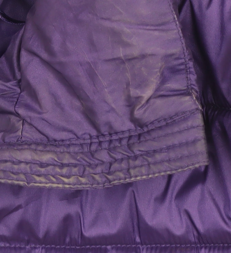 Additional view of Gallery Women’s Purple Hooded Puffer Jacket UK 14 Lined Zip Coat