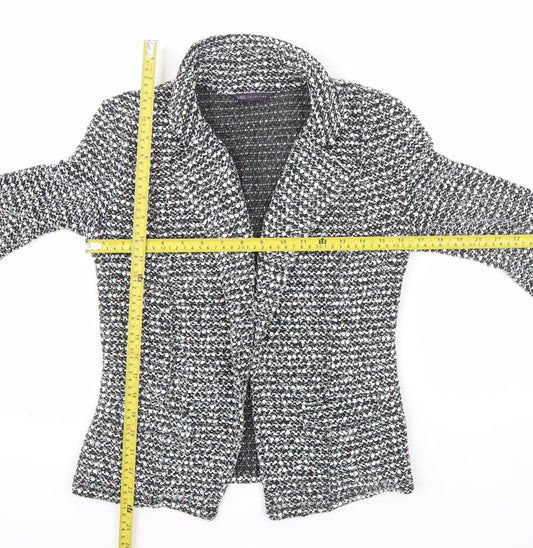 Marks and Spencer Women's Black Bouclé Blazer Size 8 Classic Fit