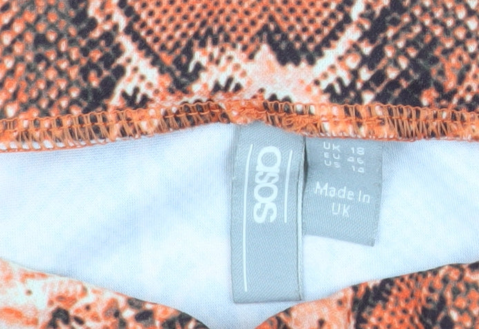 Additional view of ASOS Women Brown Animal Print Pencil Skirt, size 18, Stretch