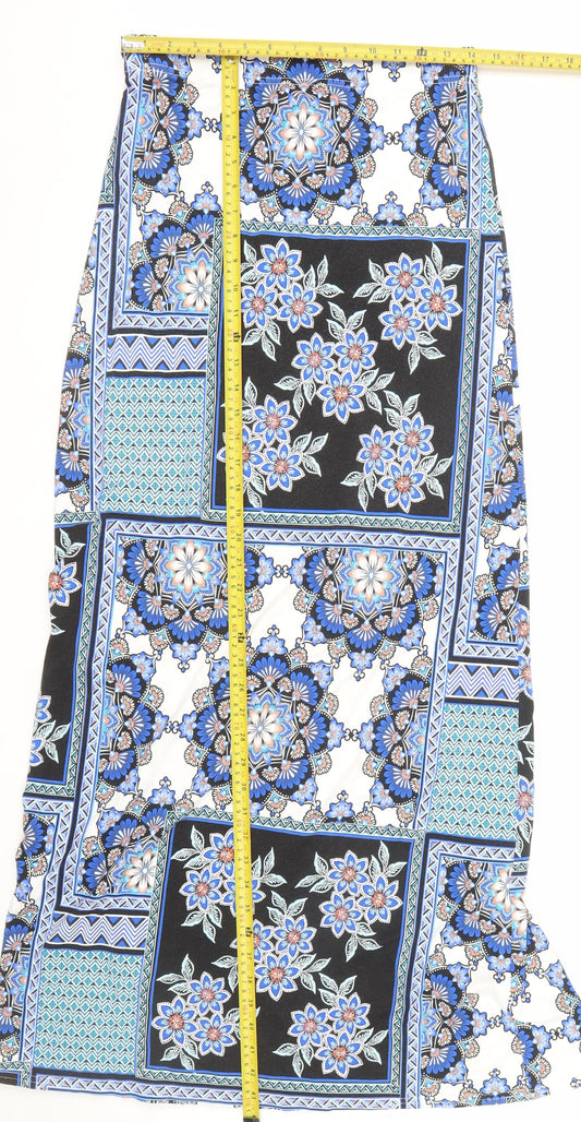 Long Tall Sally Women's Multicoloured Floral A-Line Midi Skirt Size 10