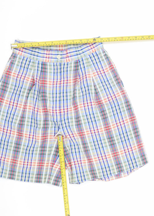 Next Womens Multicoloured Cotton Blend Pleated Chino Shorts Size 12