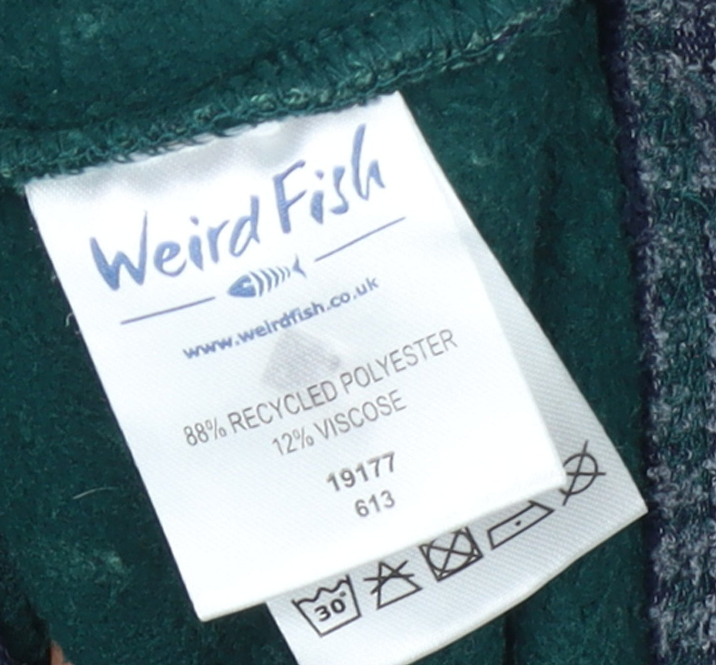 Weird Fish Womens Green 1/4 Zip Pullover Sweatshirt Size 14