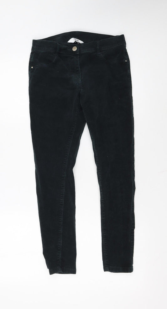 Dorothy Perkins Women Black UK 8 Petite Skinny Corduroy Trousers