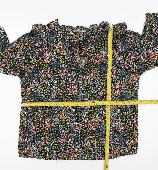 Oliver Bonas Womens Multicoloured Floral Long Sleeve Tunic Blouse Size 14