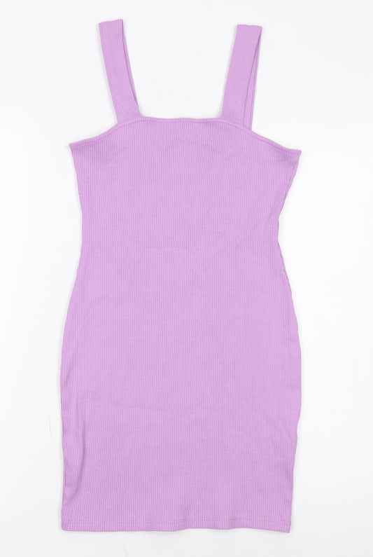 Additional front view of ASOS DESIGN Women’s Purple Bodycon Knit Dress, size UK 2