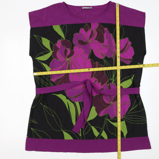 BHS Women’s Purple Floral Sleeveless Shift Dress Size 22