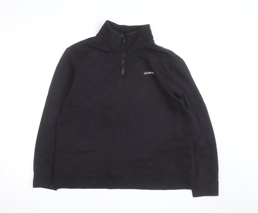 Additional front view of LA Gear Teen Black 1/4 Zip Fleece Sweatshirt UK 16 Regular Fit