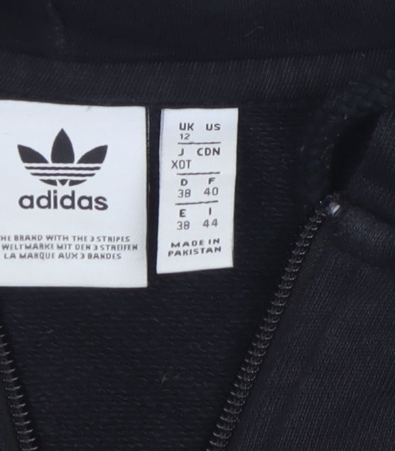 Additional view of Adidas women’s black beige full zip hoodie uk 12 hooded sweatshirt