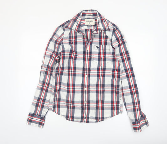 Abercrombie & Fitch Boys Multicoloured Plaid Long Sleeve Button-Up Shirt XL Cotton