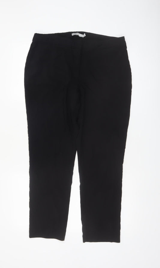 Oasis Women’s Black Slim Fit Cropped Trousers Size 14
