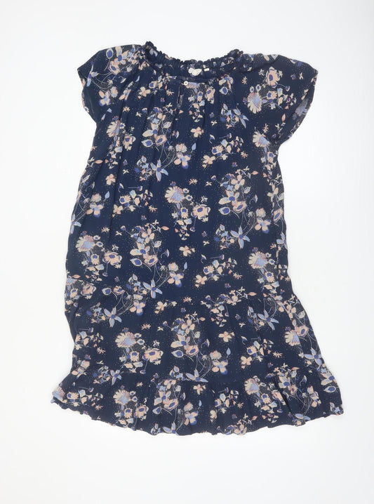 FatFace Women’s Blue Floral Short Sleeve Viscose Shift Dress Size 12
