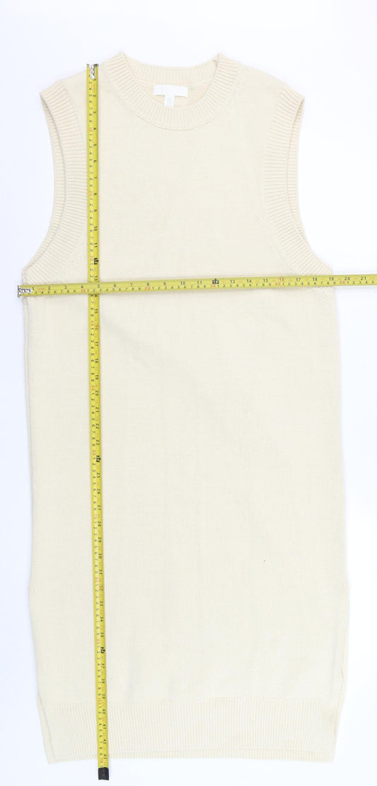 H&M Women Beige Sleeveless Knit Tank Dress Size 12