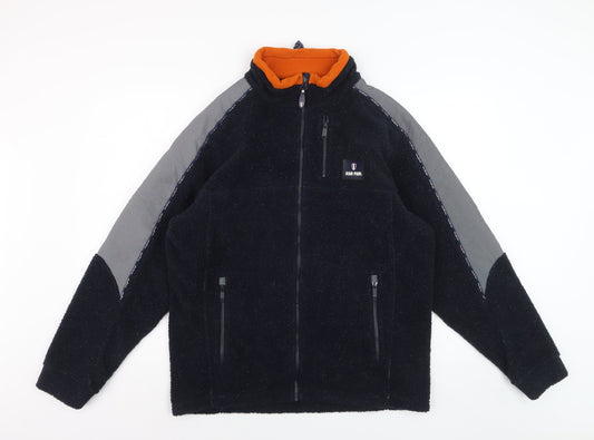 Jean Paul Men's Black Fleece Full Zip Jacket Size L Outdoor Casual