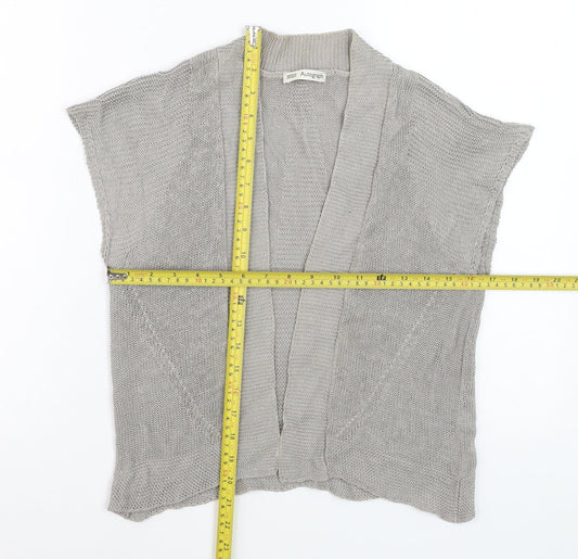Marks and Spencer Autograph Womens Beige Open Knit Linen Blend Cardigan Size 10