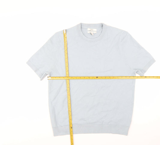Marks and Spencer Men's Light Blue Pure Cotton Crew Neck T-Shirt Large