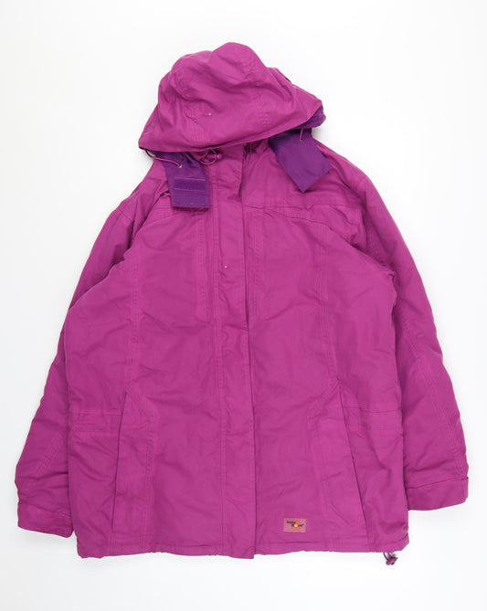Arctic Storm Women's Purple Waterproof Hooded Parka Jacket Size 16