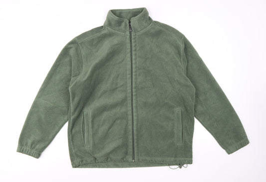 EWM Men's Green Fleece Full Zip Jacket Size M Outdoor Casual