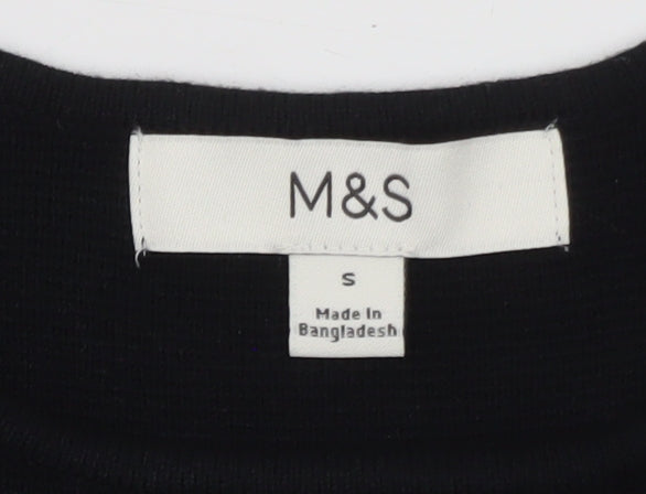 Marks and Spencer Women's Black Sleeveless Slim Fit Cotton Tank Top S