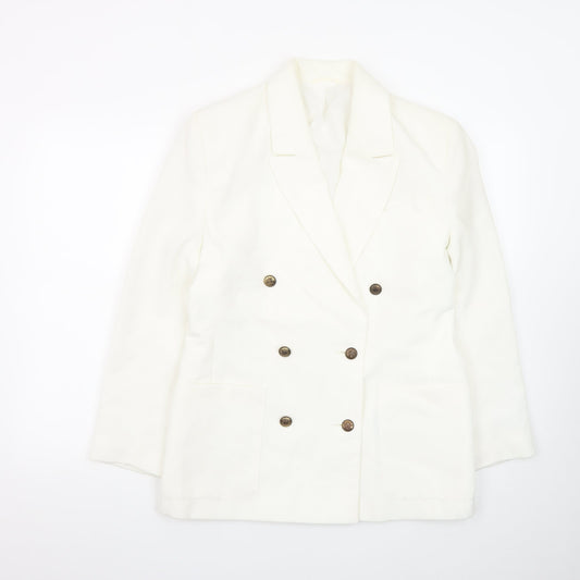 Marks and Spencer Women’s Ivory Double-Breasted Blazer Size 12