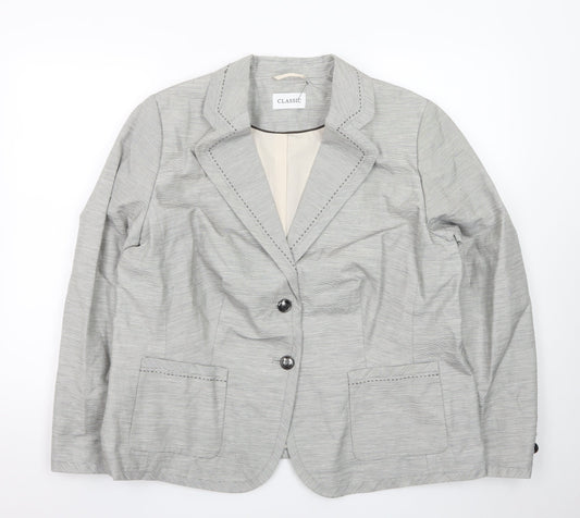 Marks and Spencer Women’s Grey Regular Fit Single Breasted Blazer UK 20