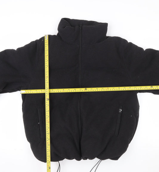 Gymshark Men Black Fleece Zip Jacket L Warm Winter Casual