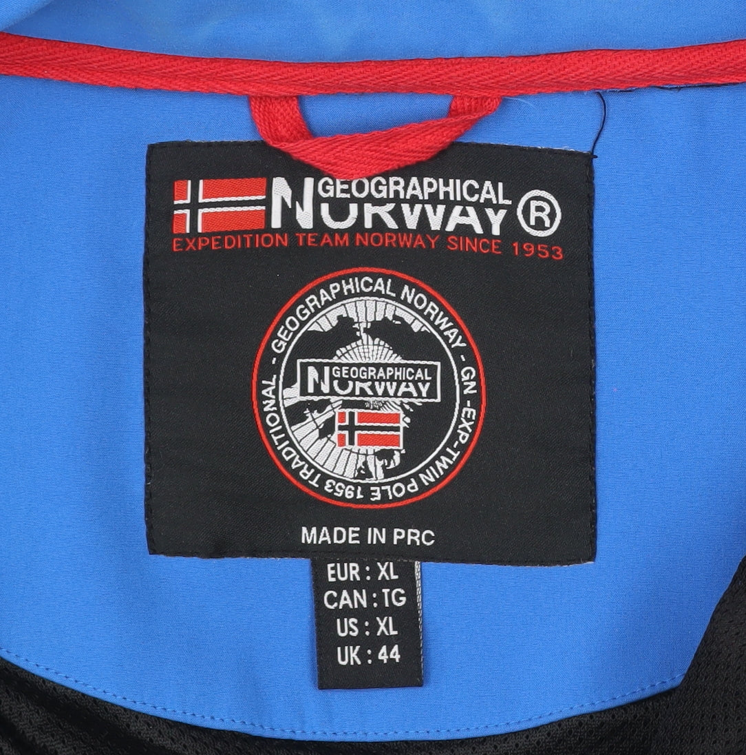 Geographical Norway Men Blue XL Softshell Hooded Jacket Windproof