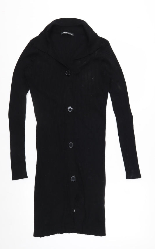 Threadbare Womens Black Long Sleeve Button Cardigan Size 8