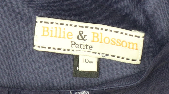 Additional view of Billie & Blossom Petite Blue Feather Print Fit & Flare Dress, size 10