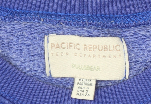 Additional view of Pull&Bear Pacific Republic Teen Purple New York Print Sweatshirt S