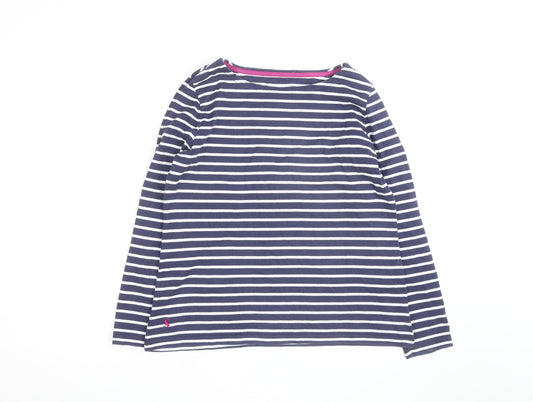 Joules Women’s Blue Striped Long Sleeve Cotton Nautical T-Shirt UK 14