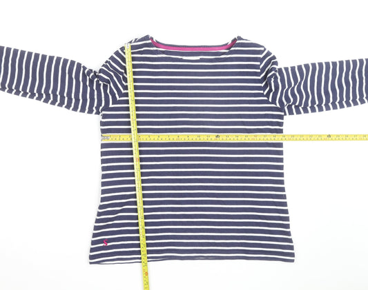 Joules Women’s Blue Striped Long Sleeve Cotton Nautical T-Shirt UK 14