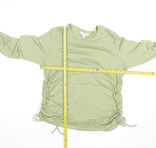 Marks and Spencer Womens Green Long Sleeve Jersey T-Shirt Size 16