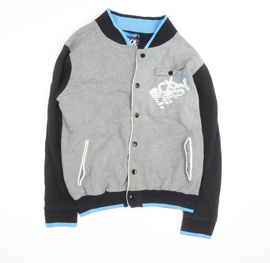Beck & Hersey Men's Grey Varsity Jacket XL Cotton Blend