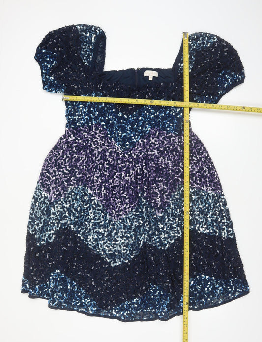 Maya Deluxe Women's Multicoloured Sequin A-Line Dress Size 16