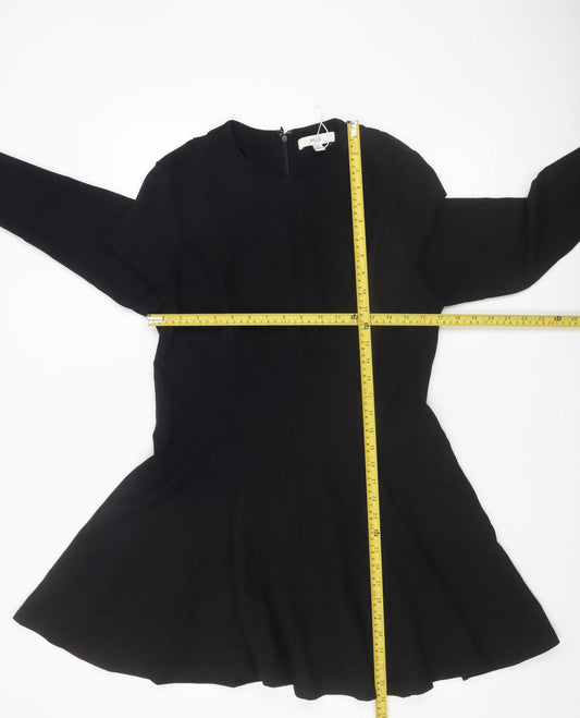Marks and Spencer Women Black Size 16 Fit & Flare Long Sleeve Dress