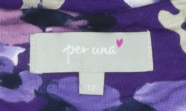 Marks and Spencer Per Una Women's Purple Floral Fit & Flare Dress Size 12
