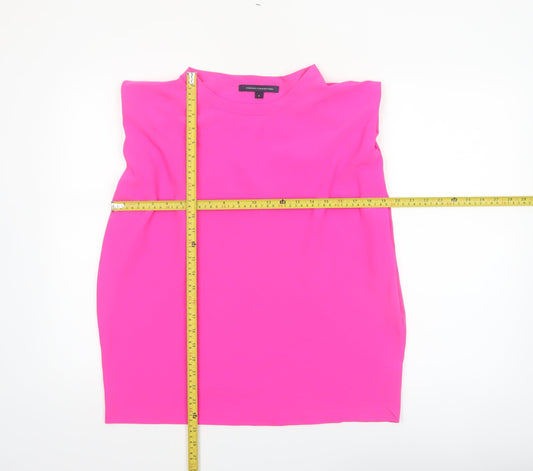 French Connection Women Pink Sleeveless High Neck Blouse M